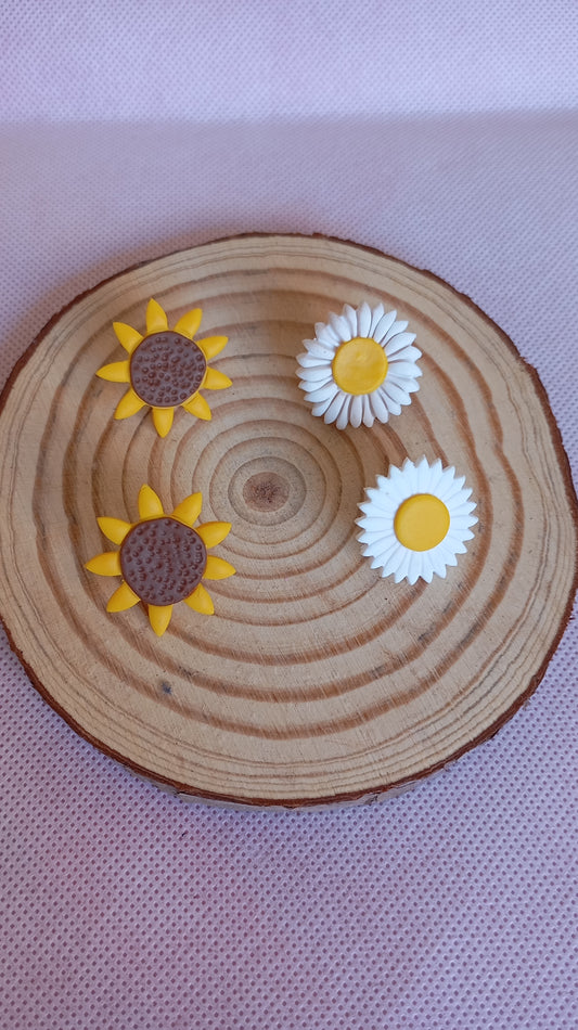 Pendientes margarita y girasol simple